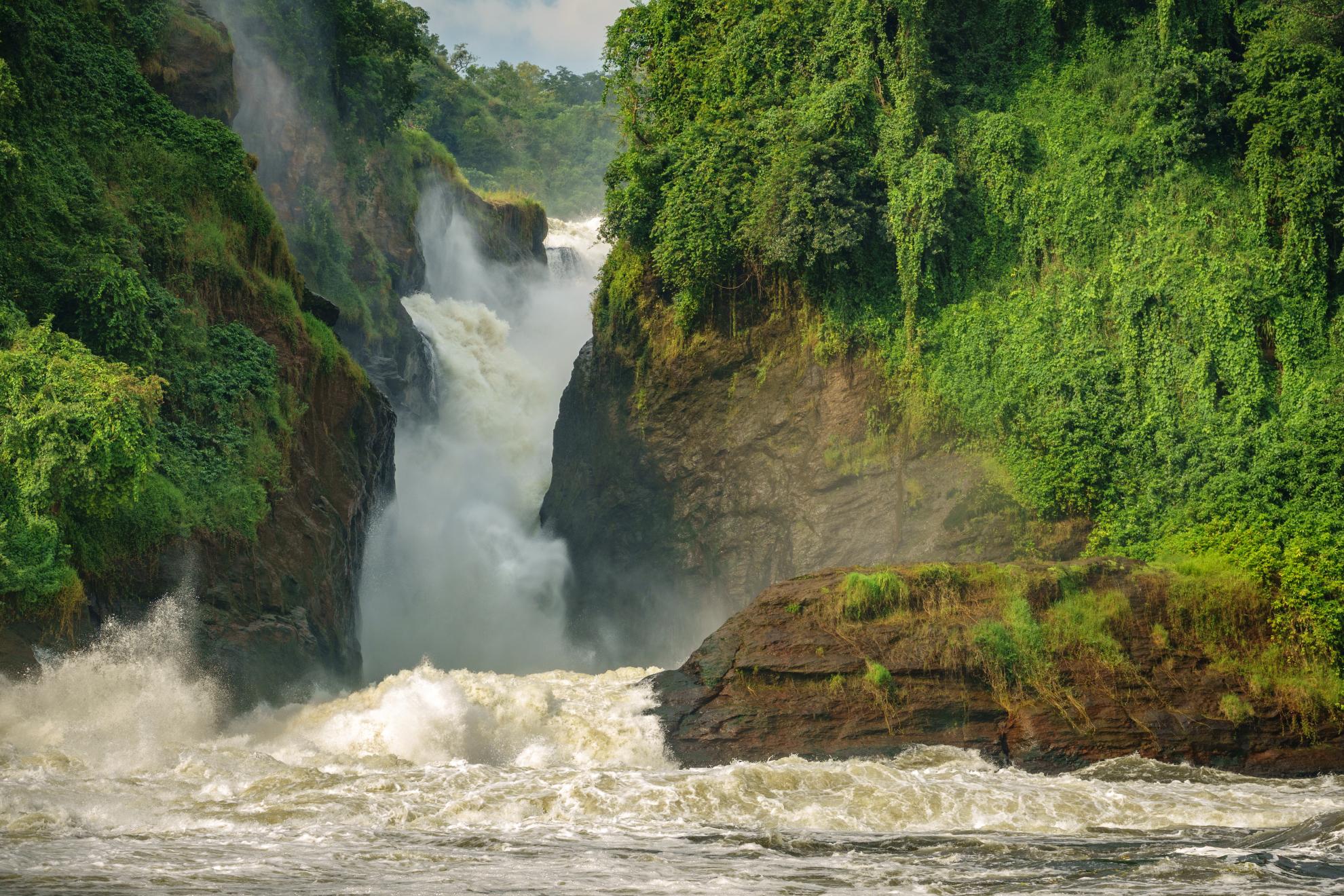 Blick auf die tosenden Murchison Falls
